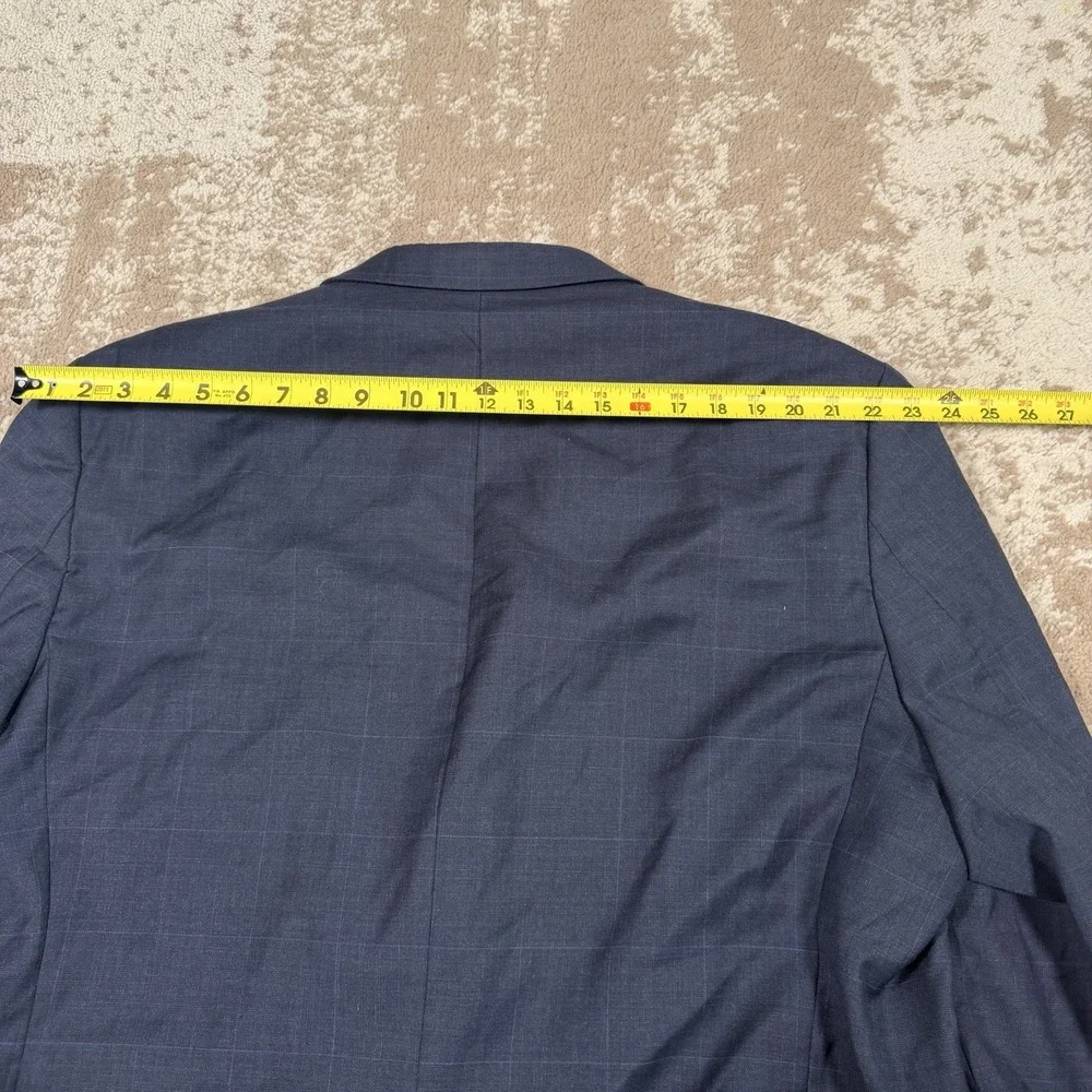 Lauren Ralph Lauren Blue Windowpane Suit Jacket Mens 50R Sport Coat Blazer